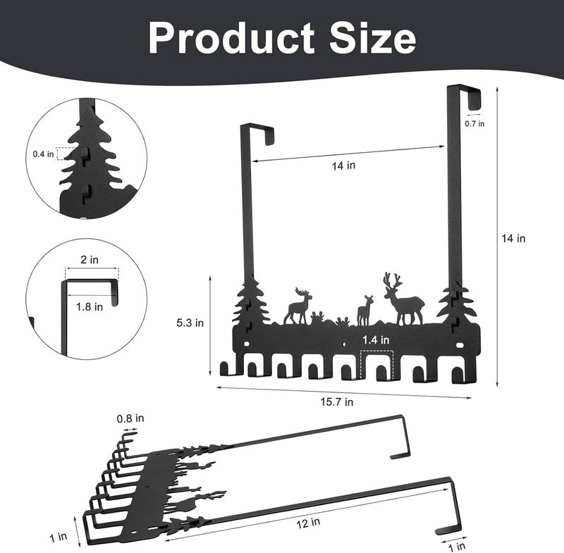 BIELMEIER Over Door Clothes Hanger Shower Room Towel Hook Hanger Over Door Hooks Black 8 Hooks - Image 4